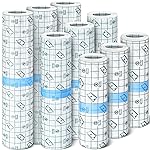Nuanchu 9 Rolls Tattoo Aftercare Bandage Waterproof Transparent Stretch Adhesive Bandages Tape Clear Tattoo Film Wrap for Swimming, 3 Sizes(6 Inch, 8 Inch, 10 Inch Wide)
