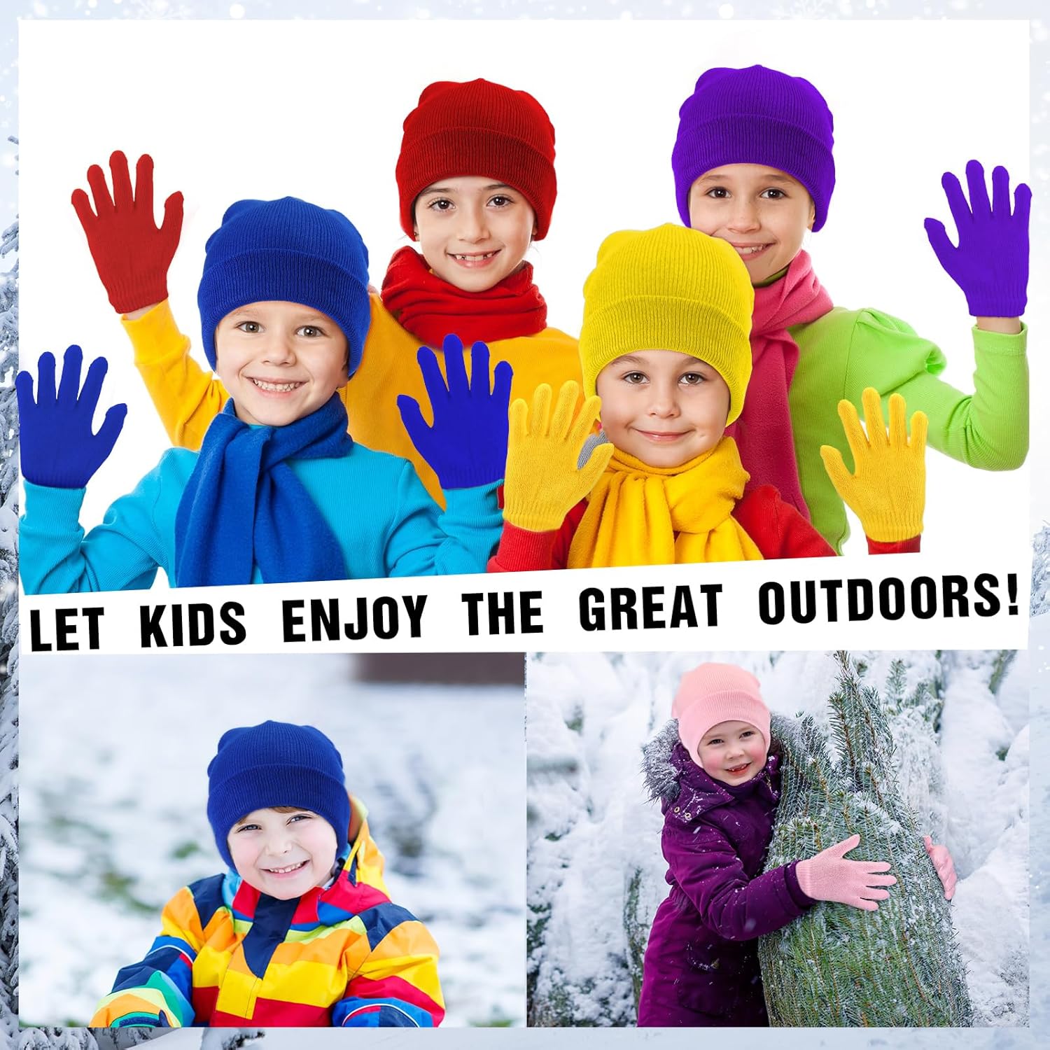 Liitrsh 72 Pcs Kids Winter Beanie Gloves and Socks Bulk Warm Unisex Knit Hat Cold Weather Winter Gifts for Boy Girl Homeless - Image 7