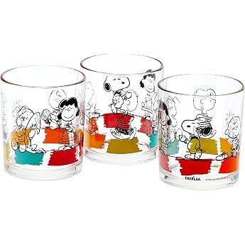 Excelsa Peanuts Pack Of 3 cl 25 Glasses Glass Transparent 8 x 8 x 9 cm