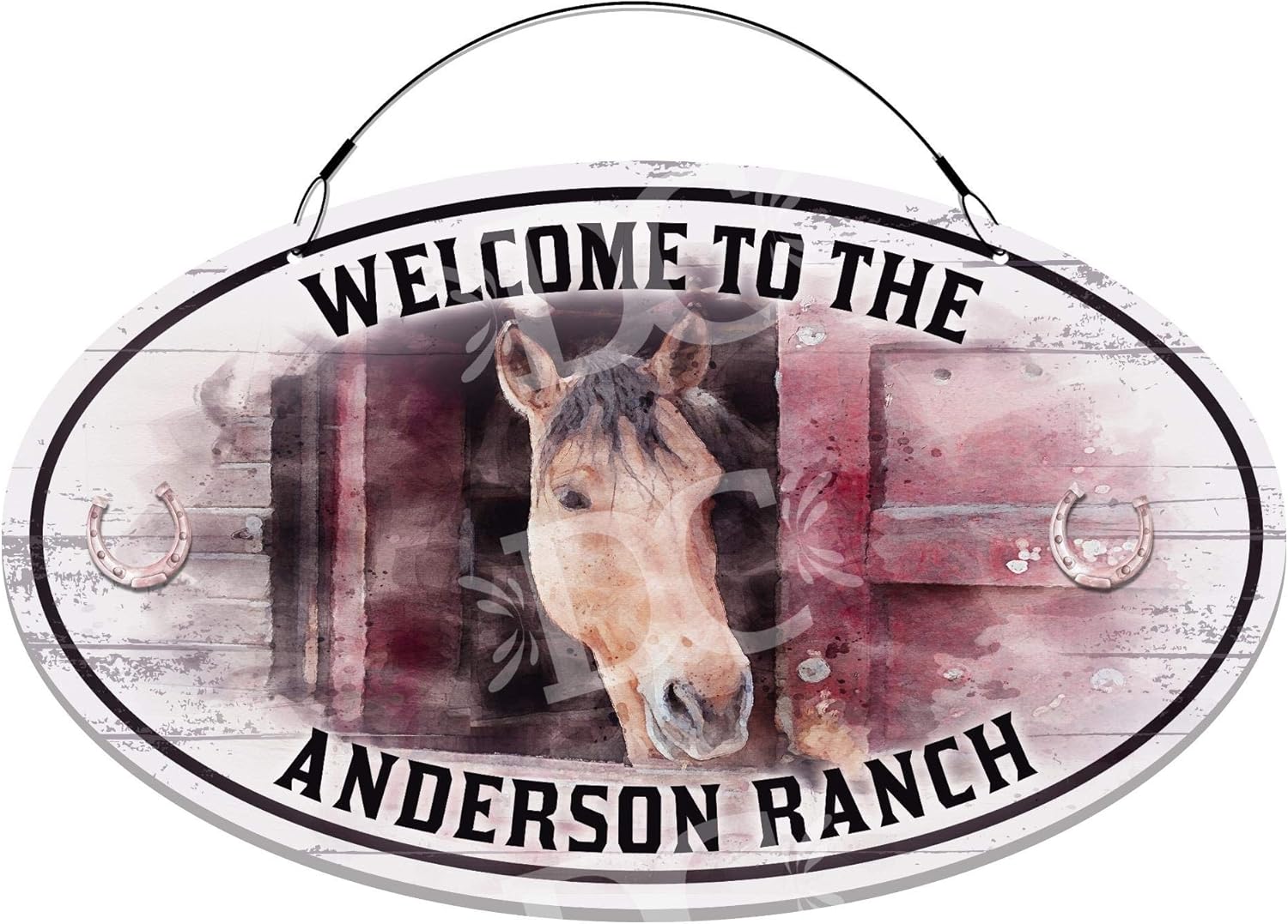 Horse Ranch Themed Home Address Small Size Welcome Sign