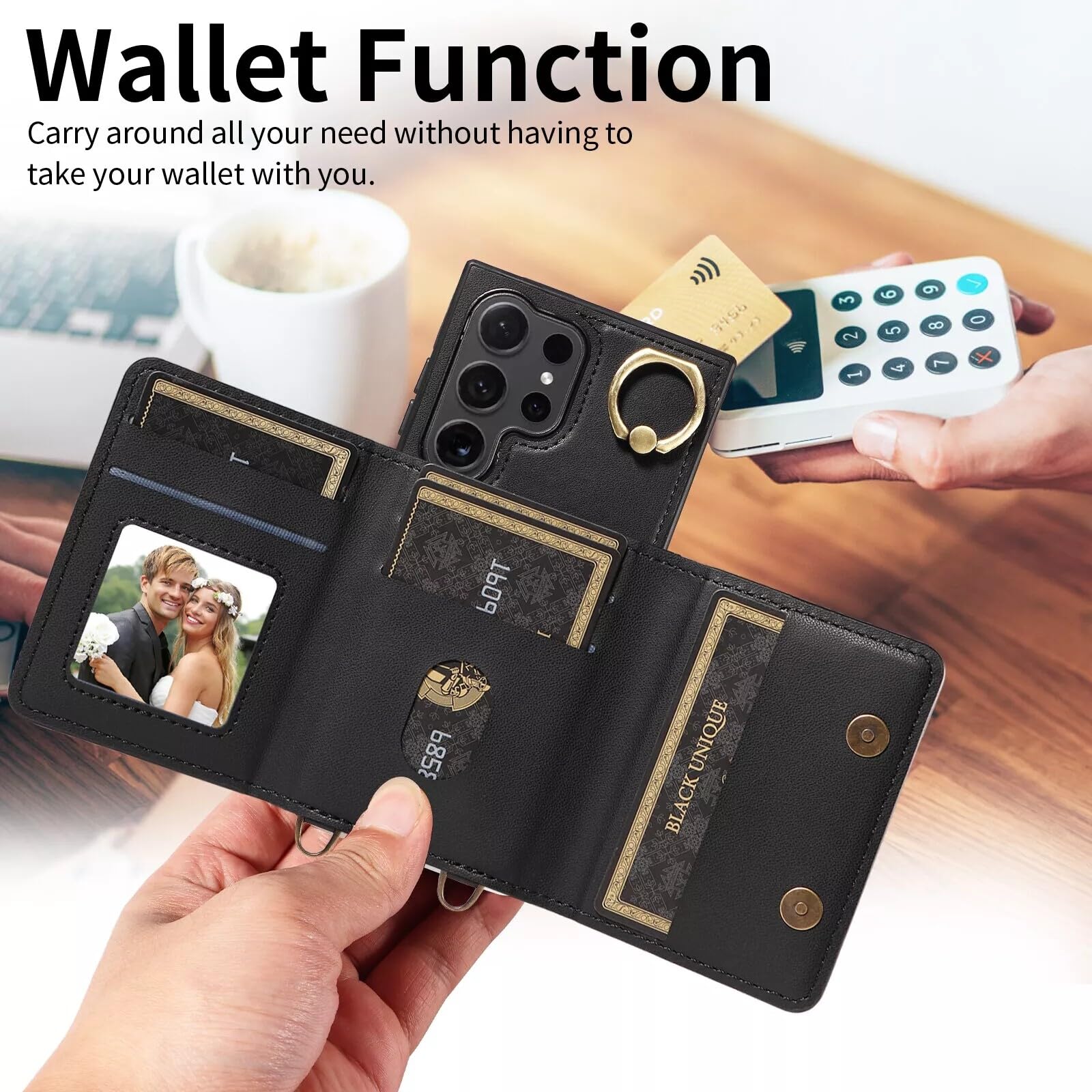 Generic etui kompatybilne z Samsung Galaxy S23 Plus (kolor: czerwony) eleganckie magnetyczne etui z klapką ze skóry do ochrony telefonu komórkowego