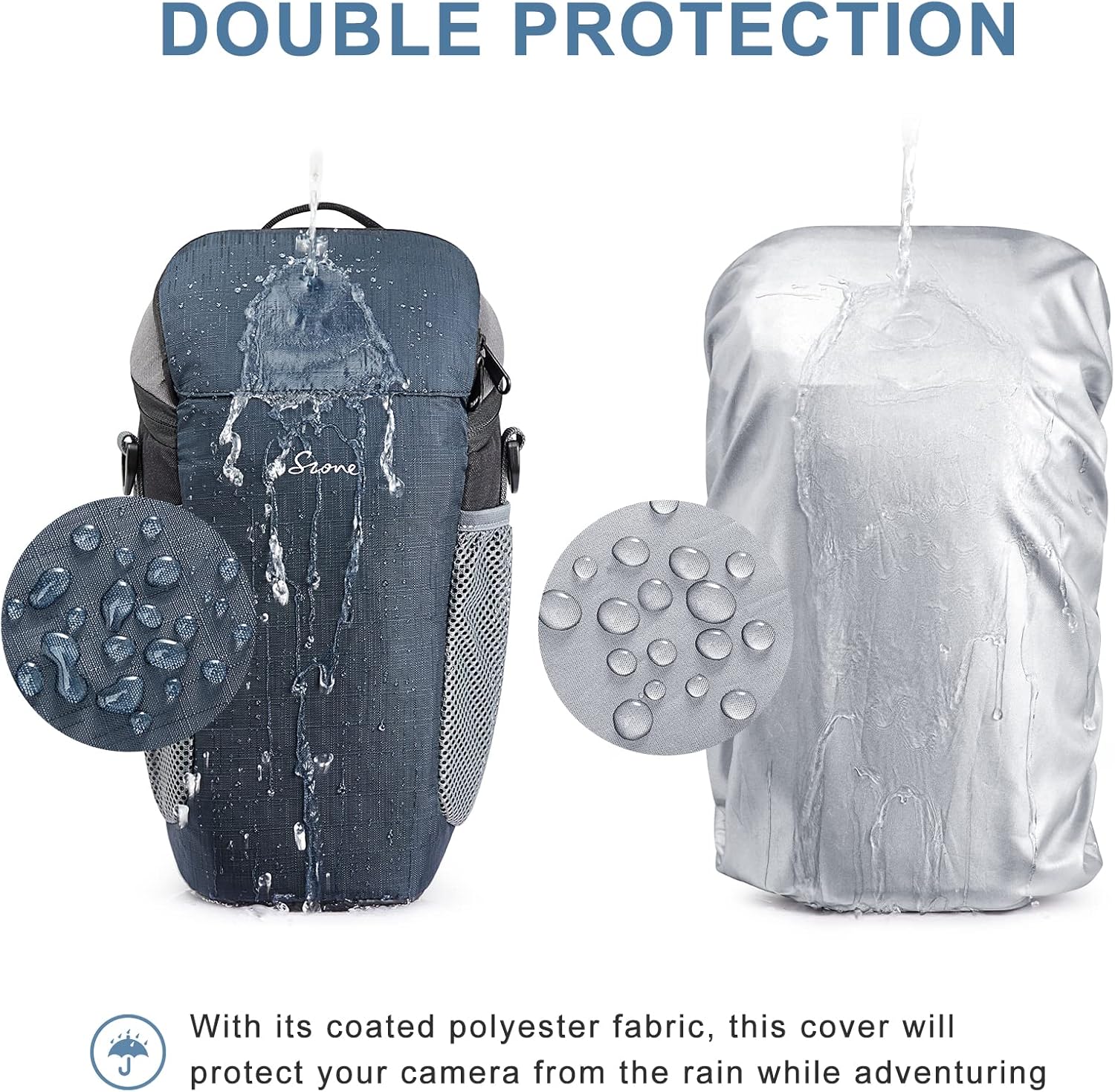 S-ZONE Camera Bag DSLR/SLR Waterproof Camera Case for Photographers Holster Compatible with Nikon Canon Sony