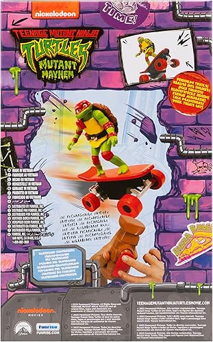 Miniatura 9 de Tortugas Ninja Mutantes Adolescentes Juguetes, Raphael Half Pipe RC Vehículo de Patineta con Trucos, Control Remoto de 2.4 GHz Juguetes de Tortugas