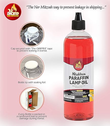 Miniatura 9 de Ner Mitzvah aceite de parafina para lámparas, no produce humo ni olor, quema aceite de forma limpia para uso en interiores y exteriores, con sistema