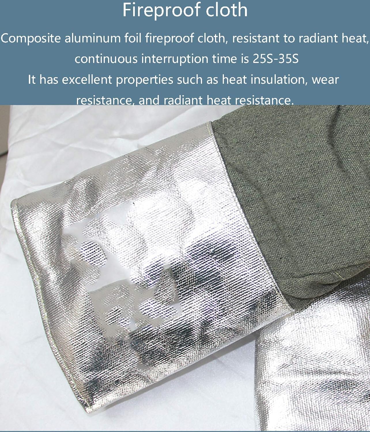 Guantes para Horno Guantes Resistentes a Altas temperaturas de 1000 Grados, Papel de Aluminio de Fibra de Carbono, Aislamiento térmico antiescaldaduras Industrial Resistente al Fuego