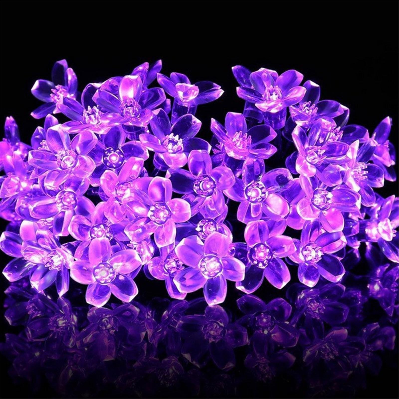 Mateju Solar String Lights Outdoor Garden, 8 Modes Solar Powered LED Fairy Lights with Remote for Indoor Bedroom, Patio, Yard, Party, Wedding, Flowers (Purple,11M/60LED)