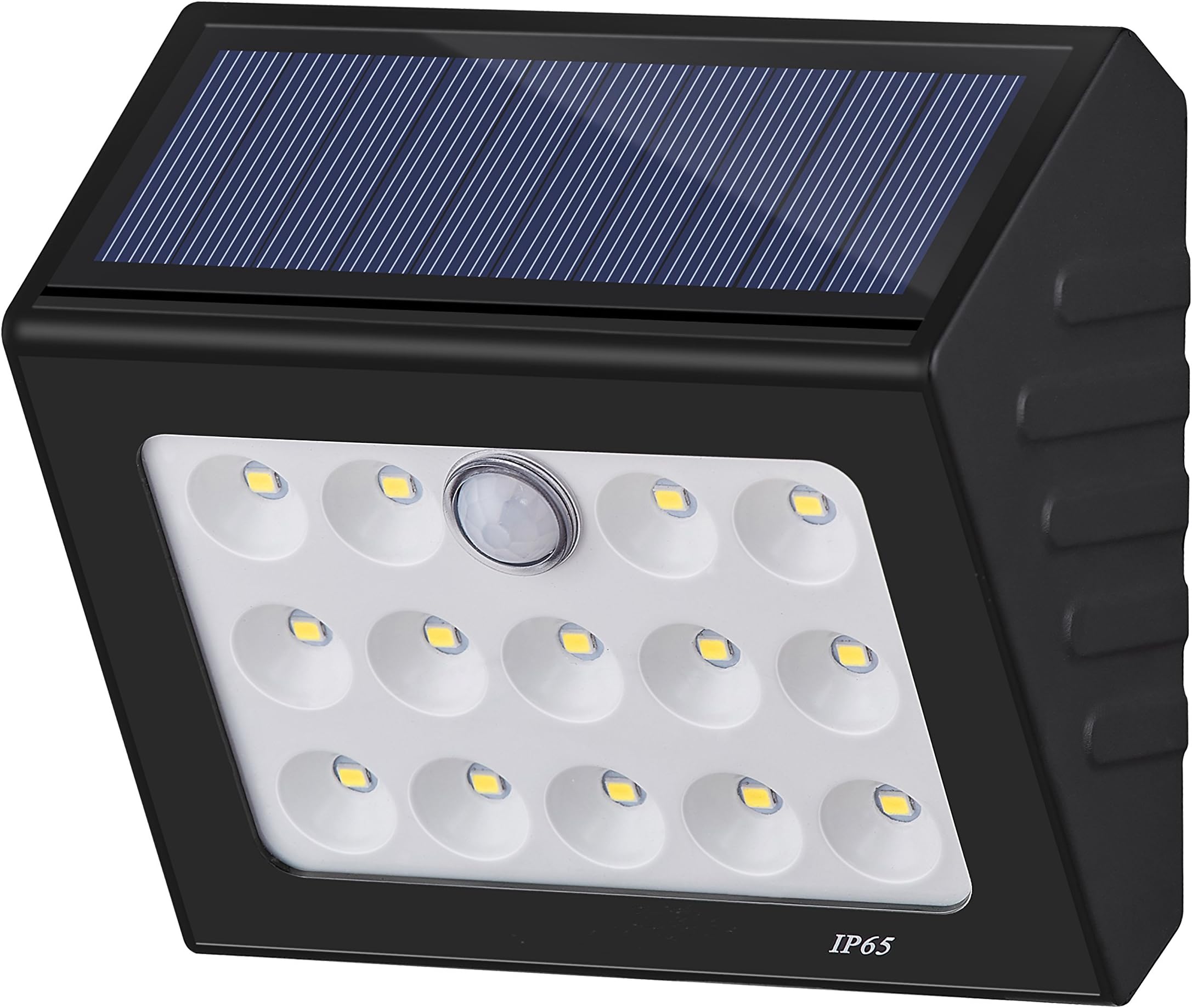 Outdoor Solar Light, High Brightness 14 LED Wireless Waterproof Solar Powered Security Light Flood Lights with Unique Reflector for Wall, Gate, Patio, Yard, Garden, Driveway (Black)