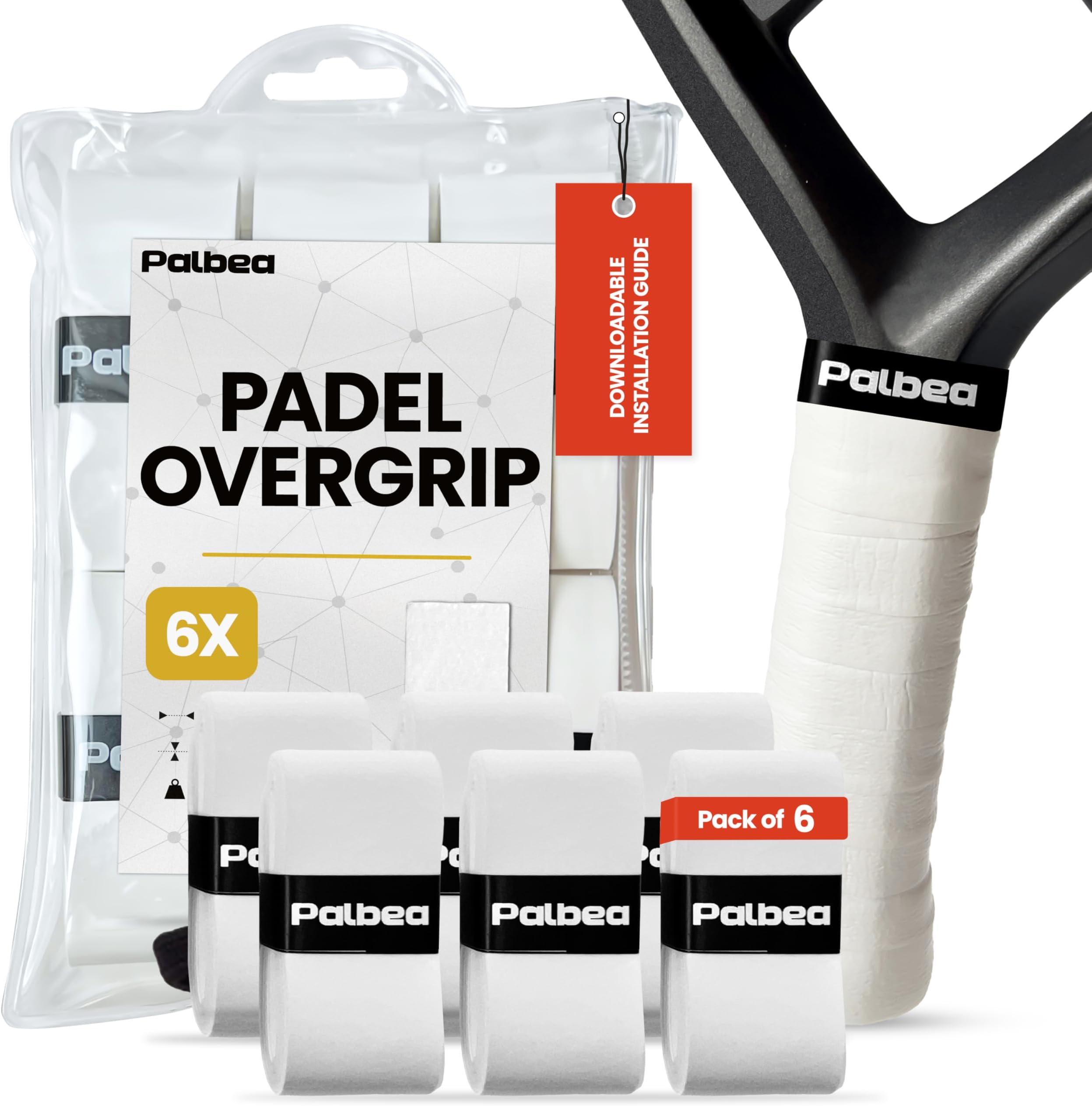 Palbea Padel Racket Grip Tape - Packs of 3 Padel Tennis Racket Grips.