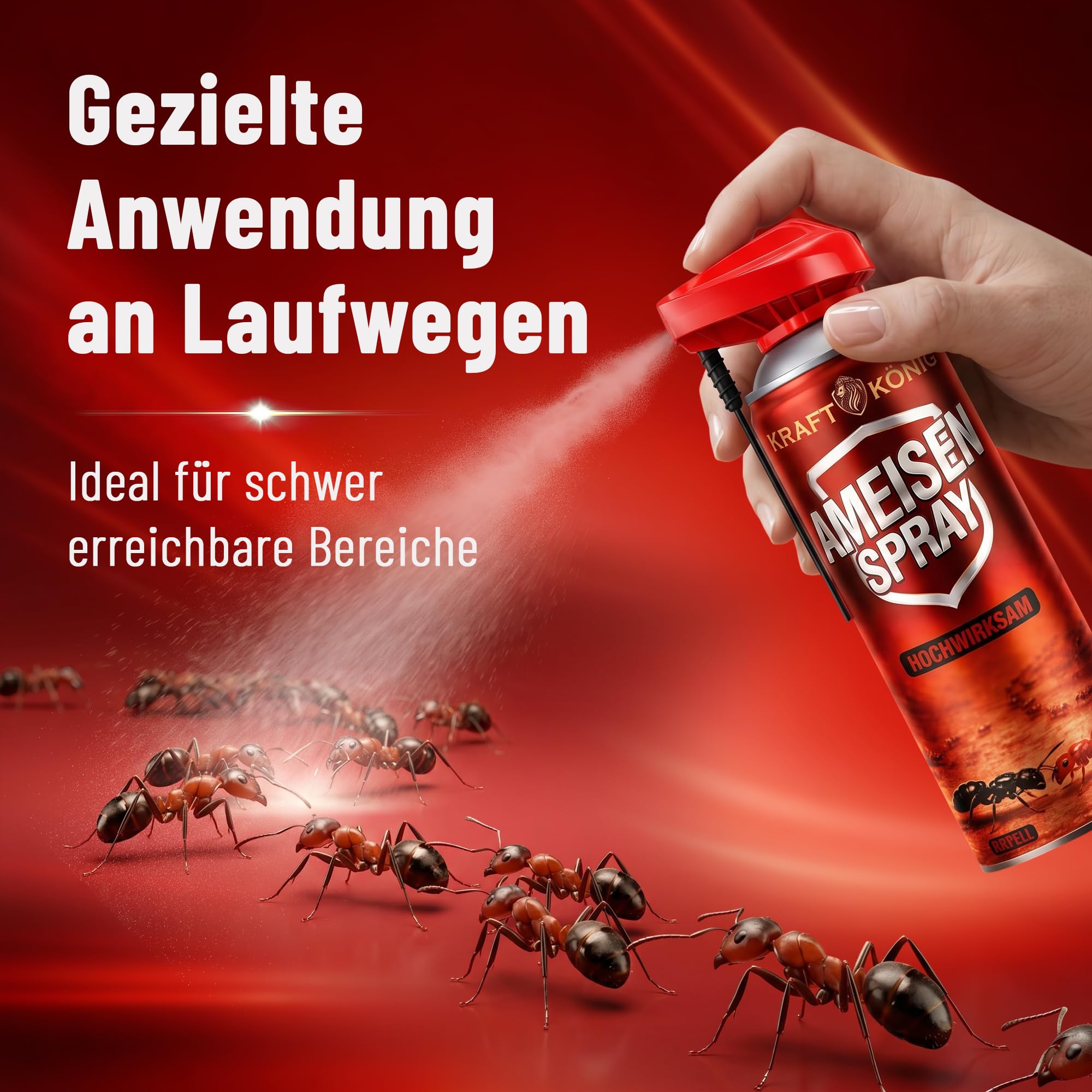 Ameisenspray 500ml mit Sprührohr – Extrem effektiv bei Ameisen im Haus, auf Terrasse & im Garten – Schnell wirksam & sofort einsatzbereit – Made in Germany