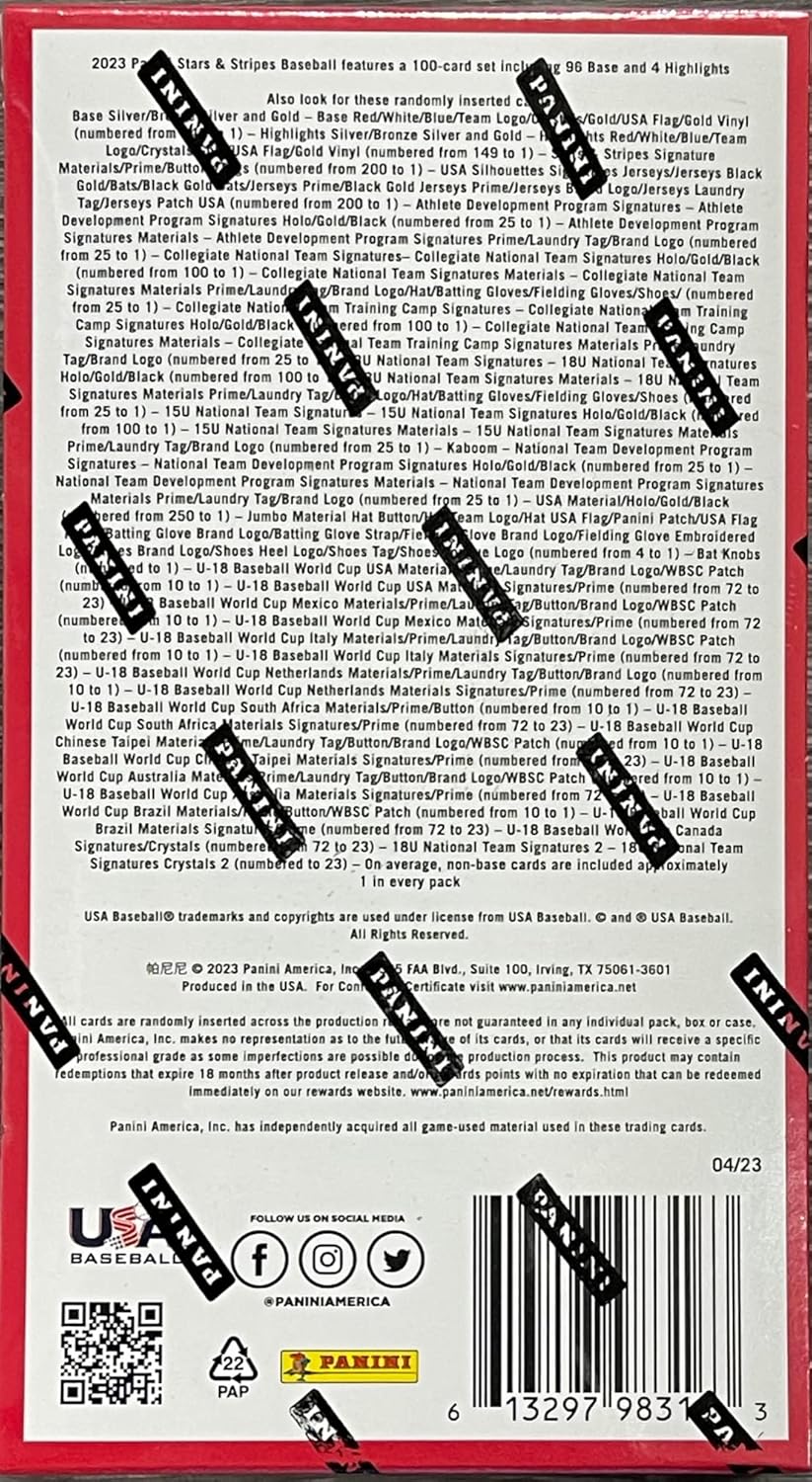 2023 Panini USA Stars & Stripes Baseball Hobby Box