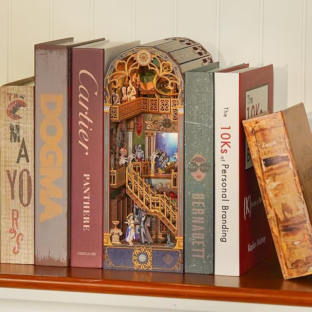 Foto 4 de 8 de Tonecheer Kit DIY Book Nook Puzzle 3D de Madera con Cubierta contra Polvo y Luz LED
