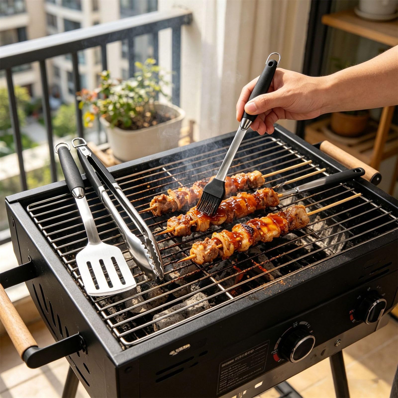 Outil de Cuisson en Acier Inoxydable de qualité Professionnelle, pour Le Camping et Les fêtes, ustensiles de Cuisine en Plein air, Ensemble d ' Outils de Barbecue