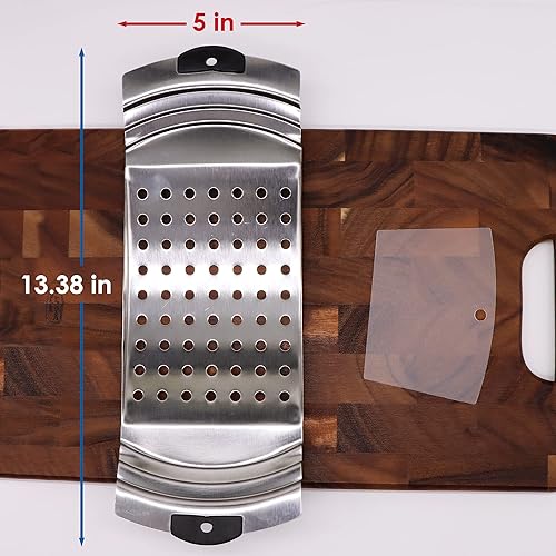 Miniatura 8 de Spaetzle Maker de acero inoxidable de alta calidad, plano Spaetzle con raspador de pastelería tradicional alemán para hacer fideos de huevo