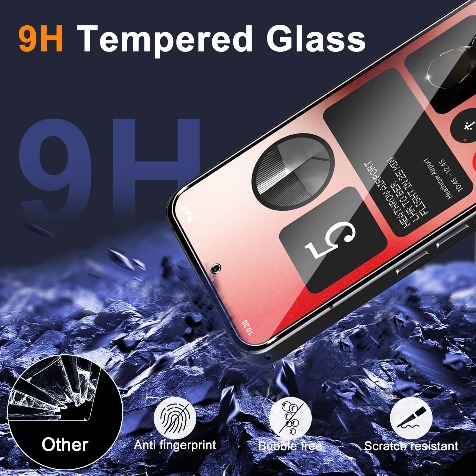 Panzerglas Schutzfolie Für Nothing Phone 3A Pro – 2x Display + 2x Kamera, 9H Härte, Kratzfest (HD Klar)