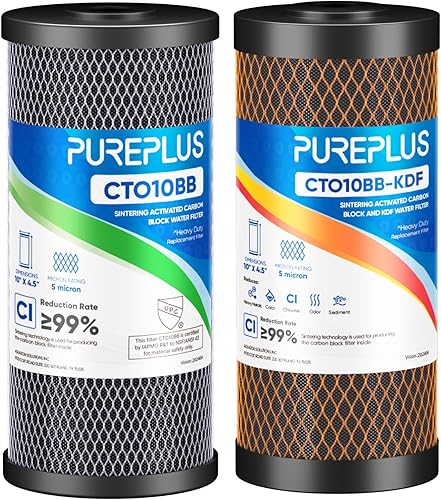 Miniatura 12 de Cartucho de repuesto para filtro de agua de carbón activado de cáscara de coco para toda la casa de 10" x 4.5" - Compatible con WFHDC8001, CB-BB-10,