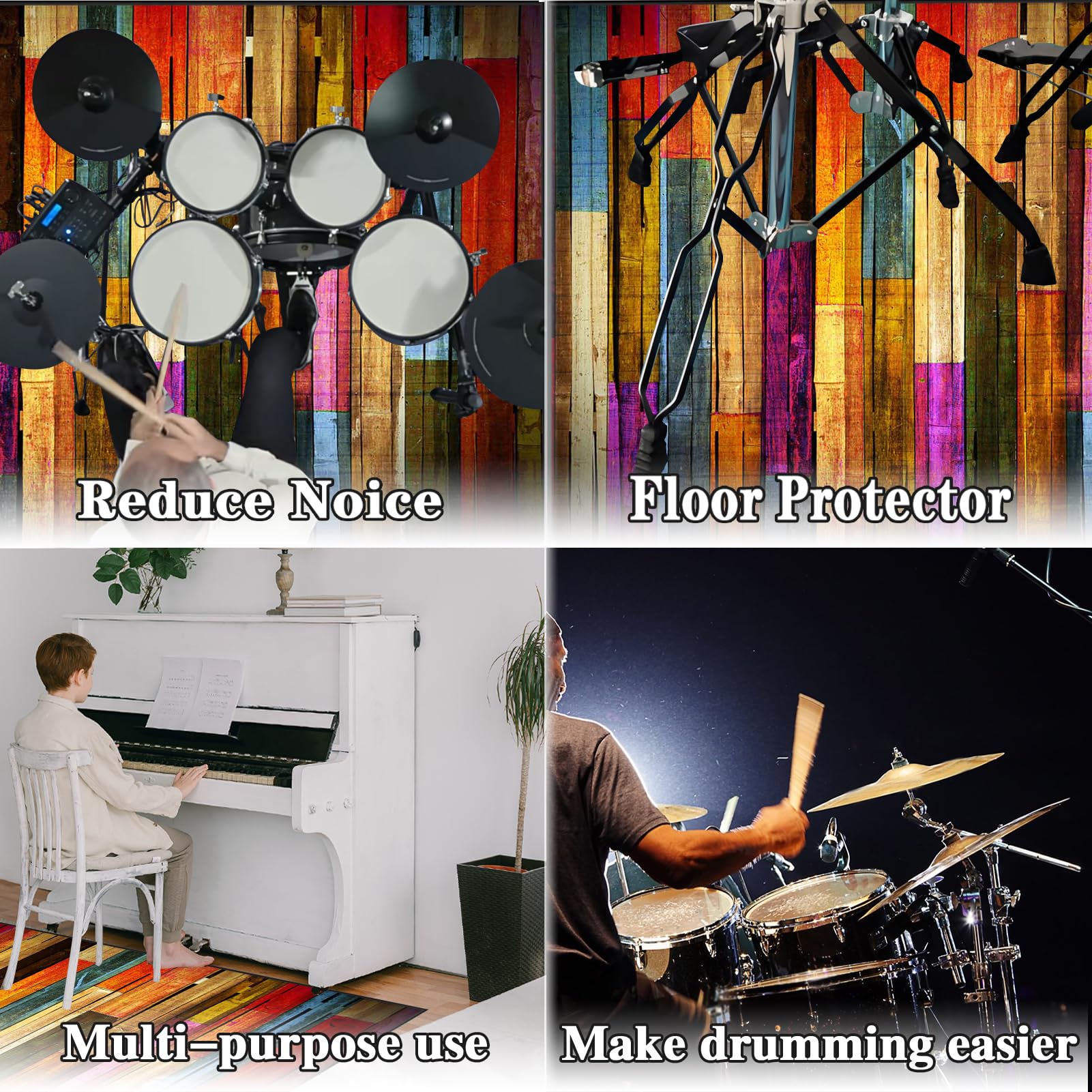150 x 120 cm mata perkusyjna akustyczna mata ochronna bębna dźwiękochłonna mata elektroniczna Jazz zestaw perkusyjny do instrumentów basowych akcesoria perkusyjne