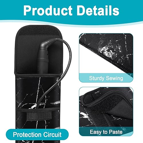 Vista 81 de Shappy Funda de viaje para rizador, 2 piezas, resistente al calor, funda de neopreno para alisador y herramientas calientes de silicona, bolsa plana