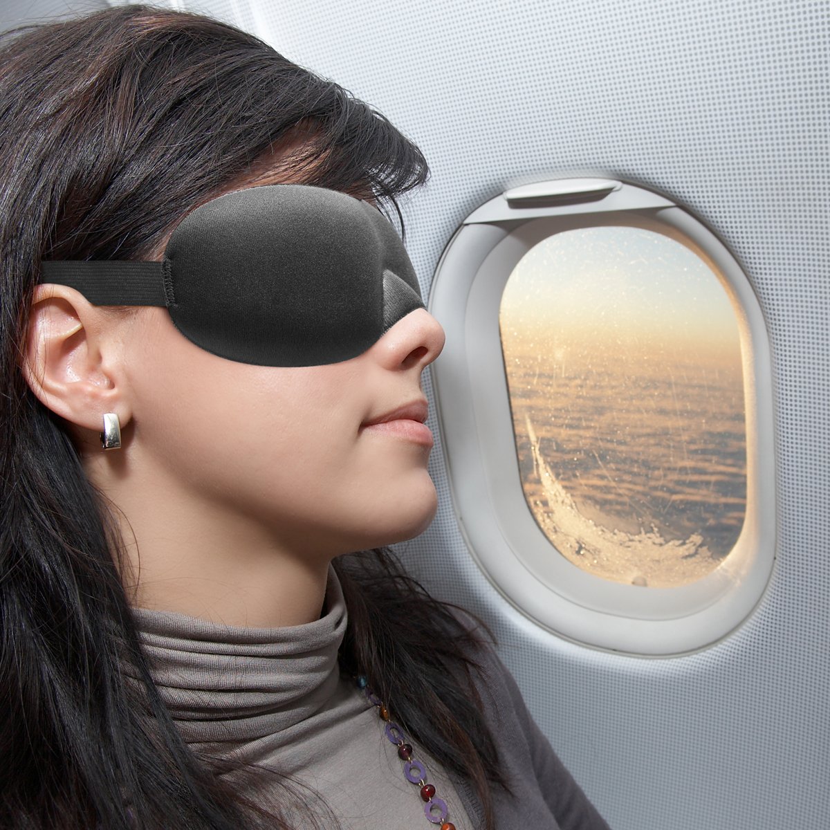 BLACK Eye Mask DRIFT TO SLEEP mask with adjustable straps & contoured shape Ideal for Travel Meditation Yoga Shift Work Natural Sleep solution Blindfold lets you enjoy restful sleep wherever you are!