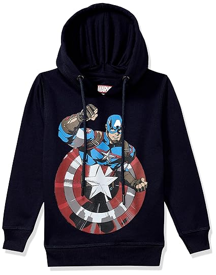 Captain America By Kidsville Cotton Boy Sweatshirt (STY-18-19-002399_Red_13-14 Years)