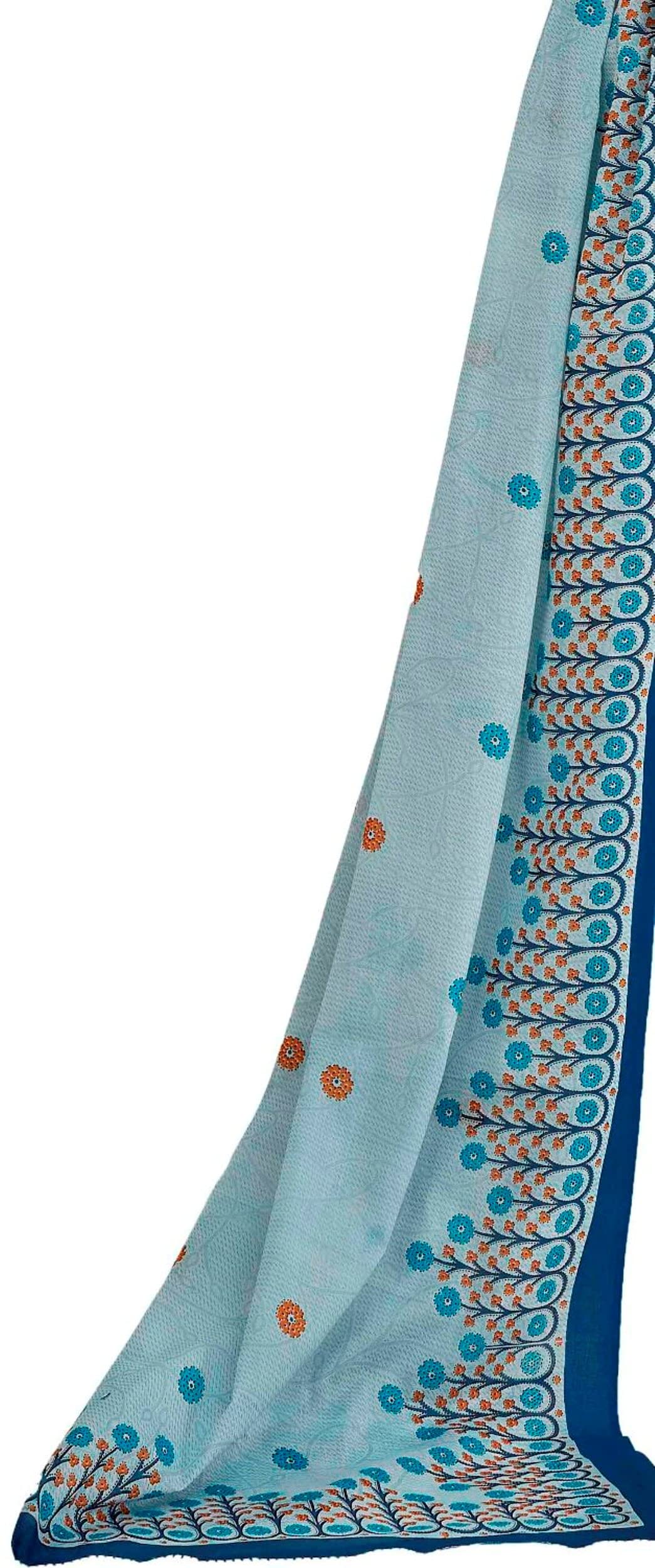 Miraan Women's Cotton Unstitched Dress Material (SGPRI1517 Blue Free Size) 2