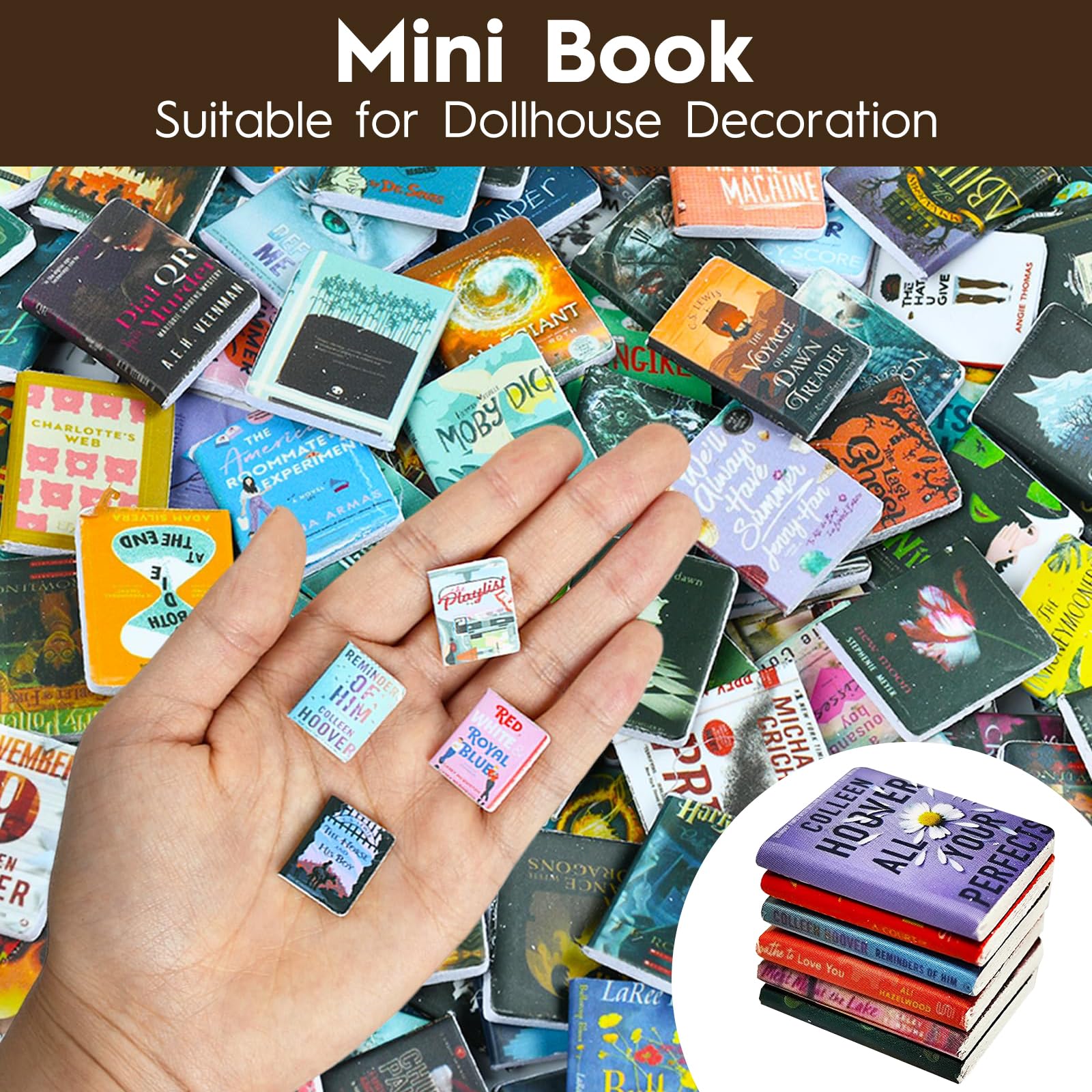 Mini Livres 15 Pièces – Accessoires Maison De Poupée 1:12, Décoration Miniature Détaillée