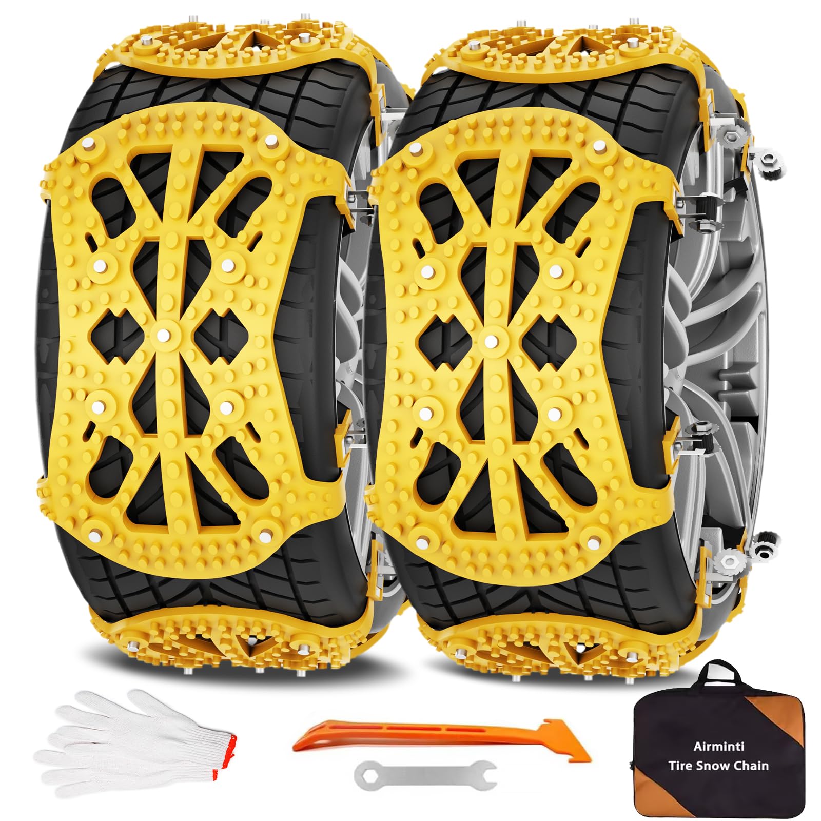 Cadenas de Nieve Universal para Coche, 6 Pcs para Neumáticos de 165-275 MM, Montaje Rápido para la Mayoría de Automóvil/SUV/Camión