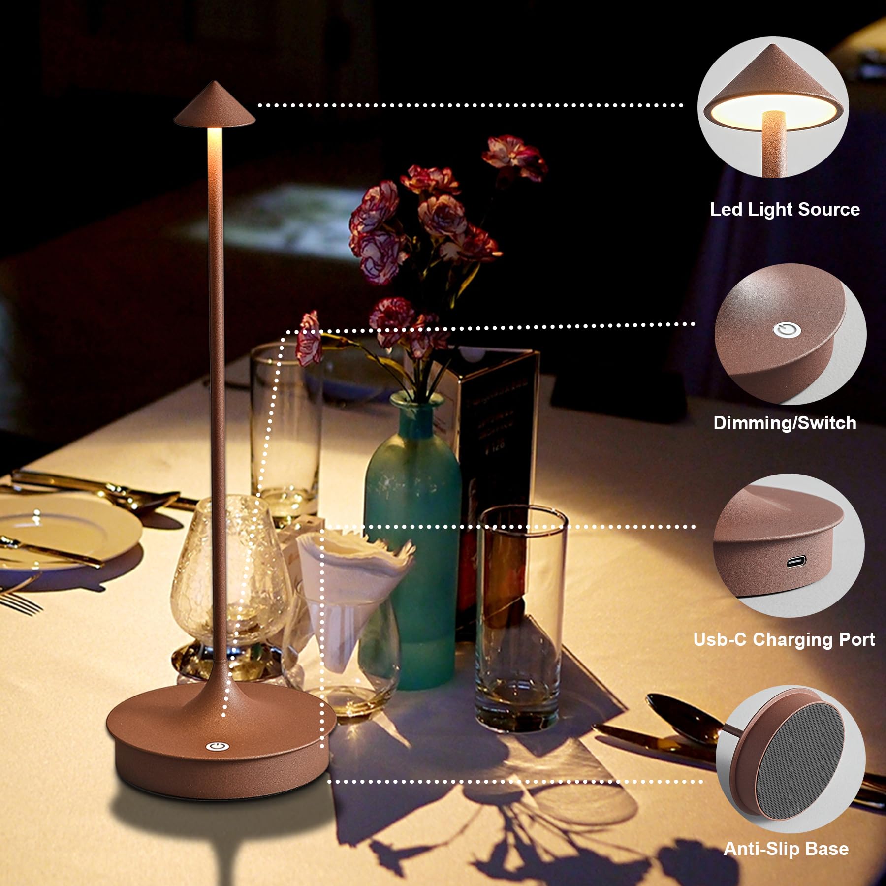 Amazon.co.jp : LJXiioo コードレス テーブルランプ 充電式 LED デスク