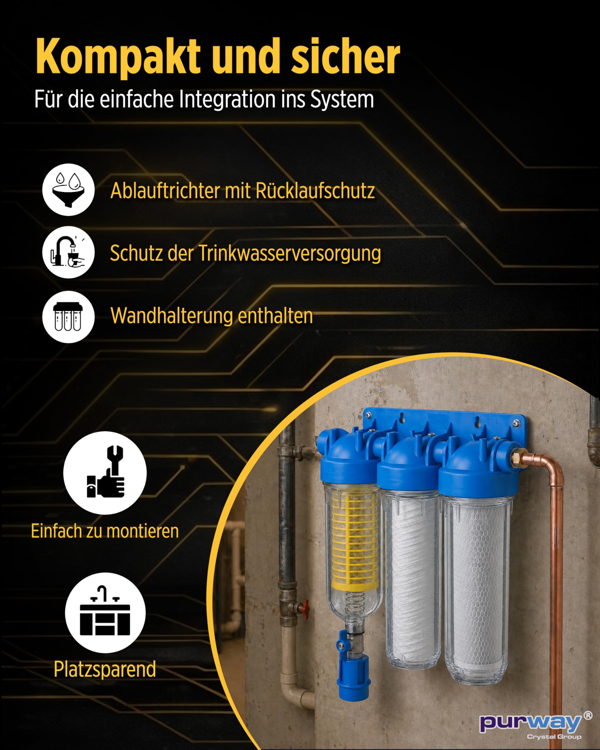 purway® HYDRA Rainmaster Trio RLH CB 1" Hauswasserfilter Brunnenwasser Filter