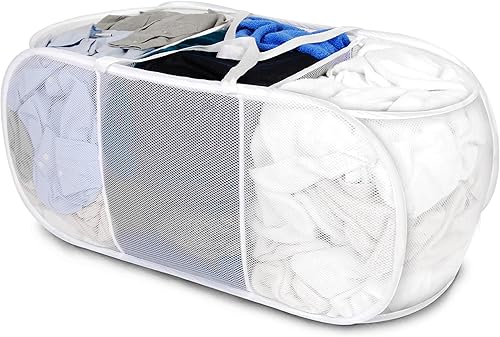 Cesta plegable Dazz de Pro-Mart con 3 compartimentos, color blanco