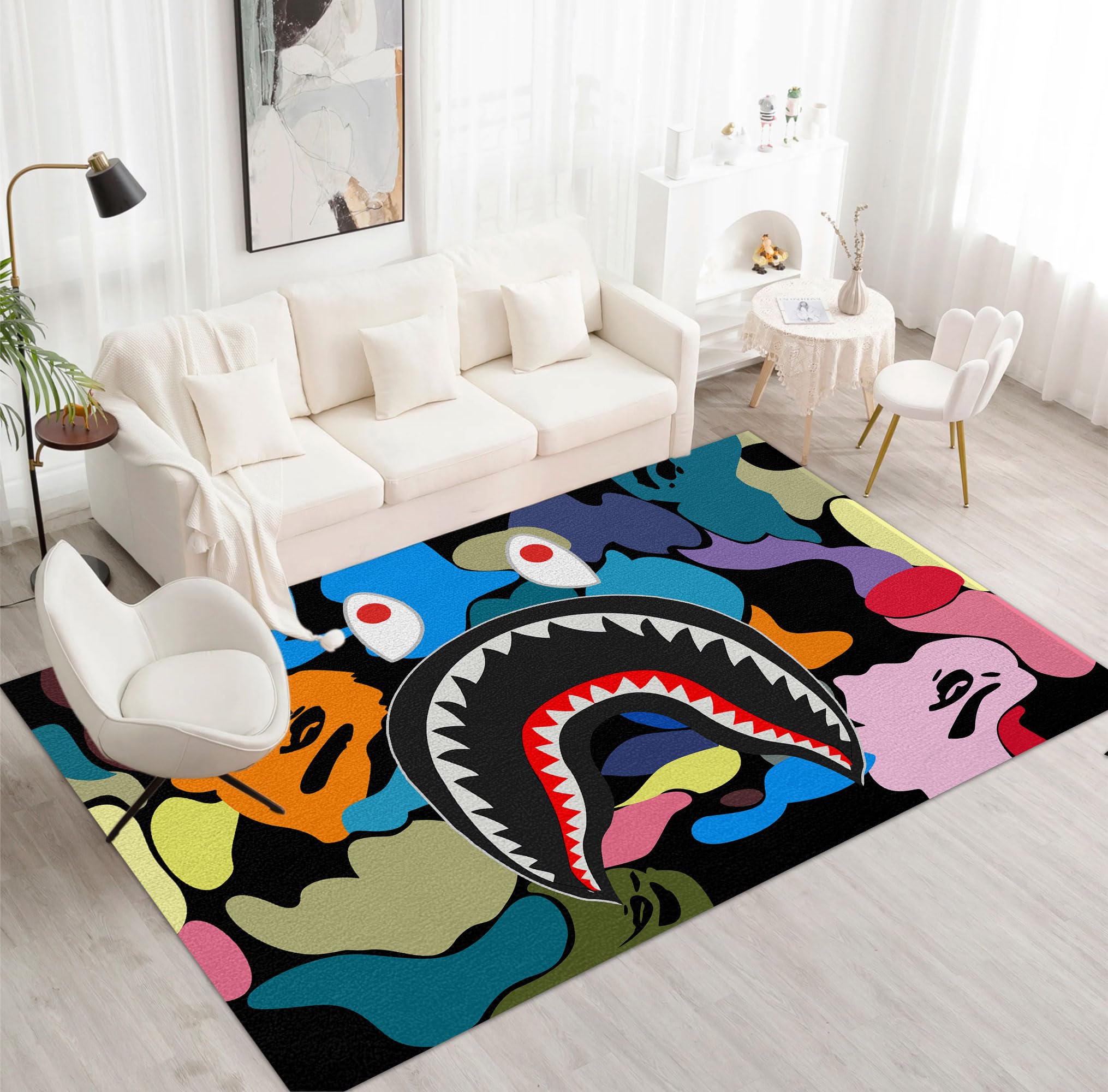 Amazon.com: HZPHMYDV Hypebeast Shark Area Rug Color Camo