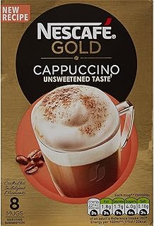 نسكافيه جولد كابتشينو بطعم غير محلى 8 اكواب - 113.6 غرام × 14.2 مطحون صندوق