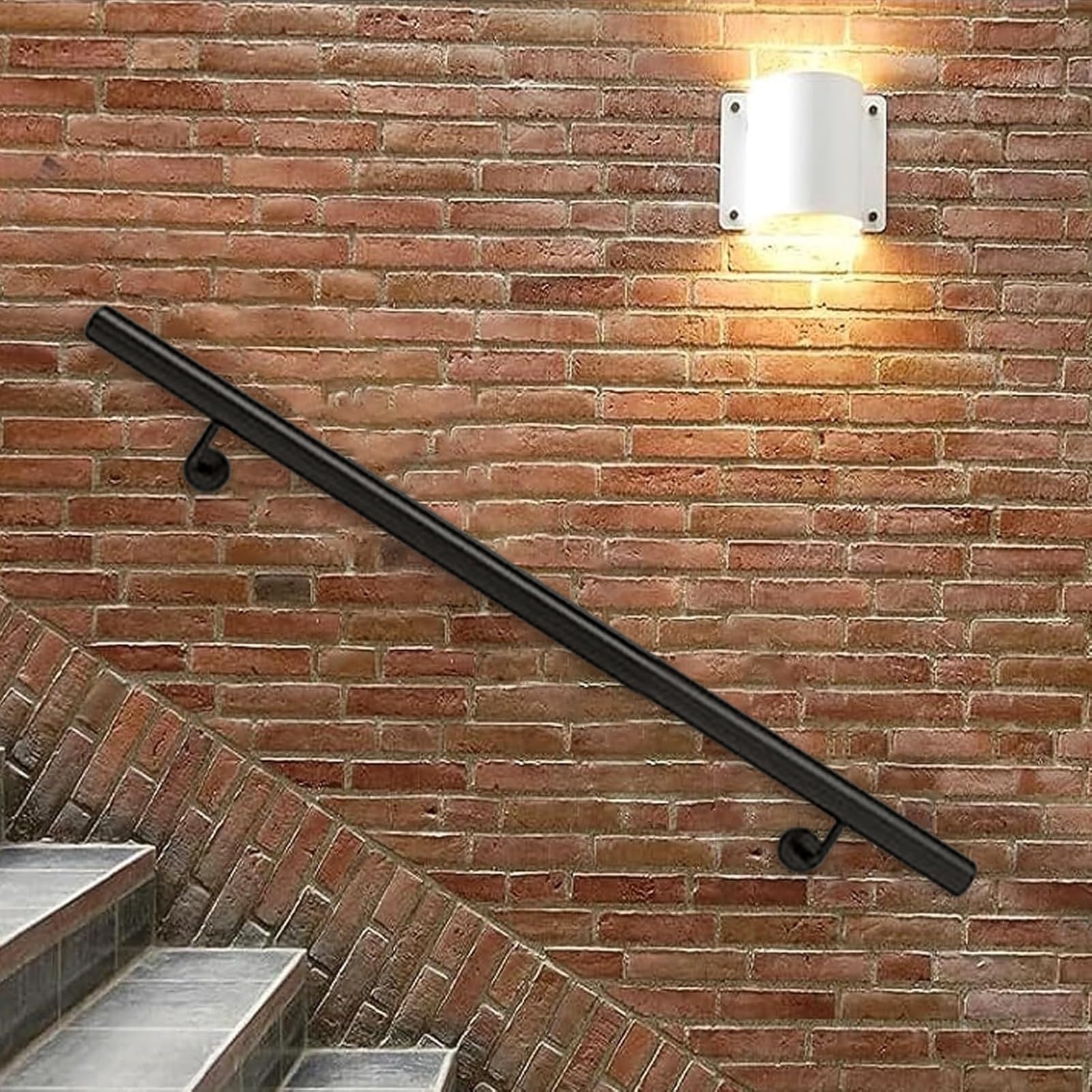 Barre d'appui de sécurité en fer forgé au design élégant pour marches
