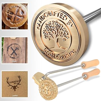 KAINSY Custom Wood Branding Iron Personalized Wood Burning Stamp with Your Own Logo Design, Durable Branding Iron for Food Leather Wood Making, Personalized Gift for Wedding & Woodworking2.5 Inches