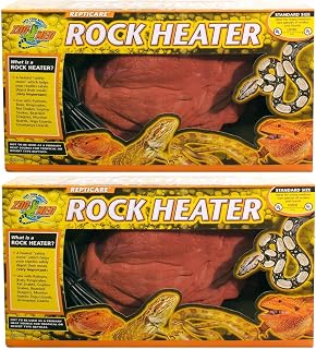 Zoo Med ReptiCare Mini Rock Heaters 5W 2-Pack - Realistic Heated Stones for Baby Bearded Dragons, Geckos & Small Reptiles