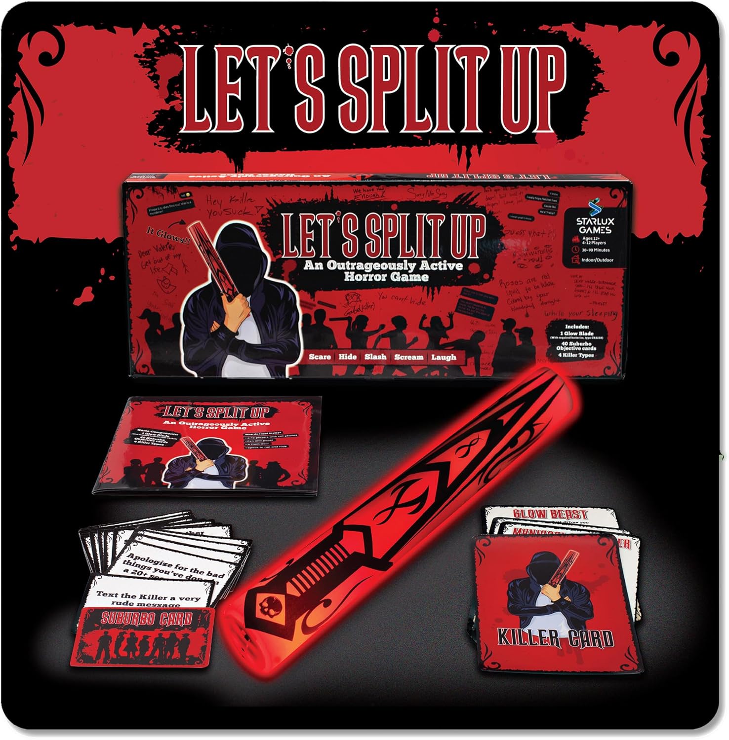 Let's Split Up - an Outrageous Horror Spoof Game | Ages 12+, 4-12 Players | Halloween Games for Teens | Horror Board Games Alternative | Outdoor Games | Teen Boys Gift Ideas | Pulse-Pounding Thrills!