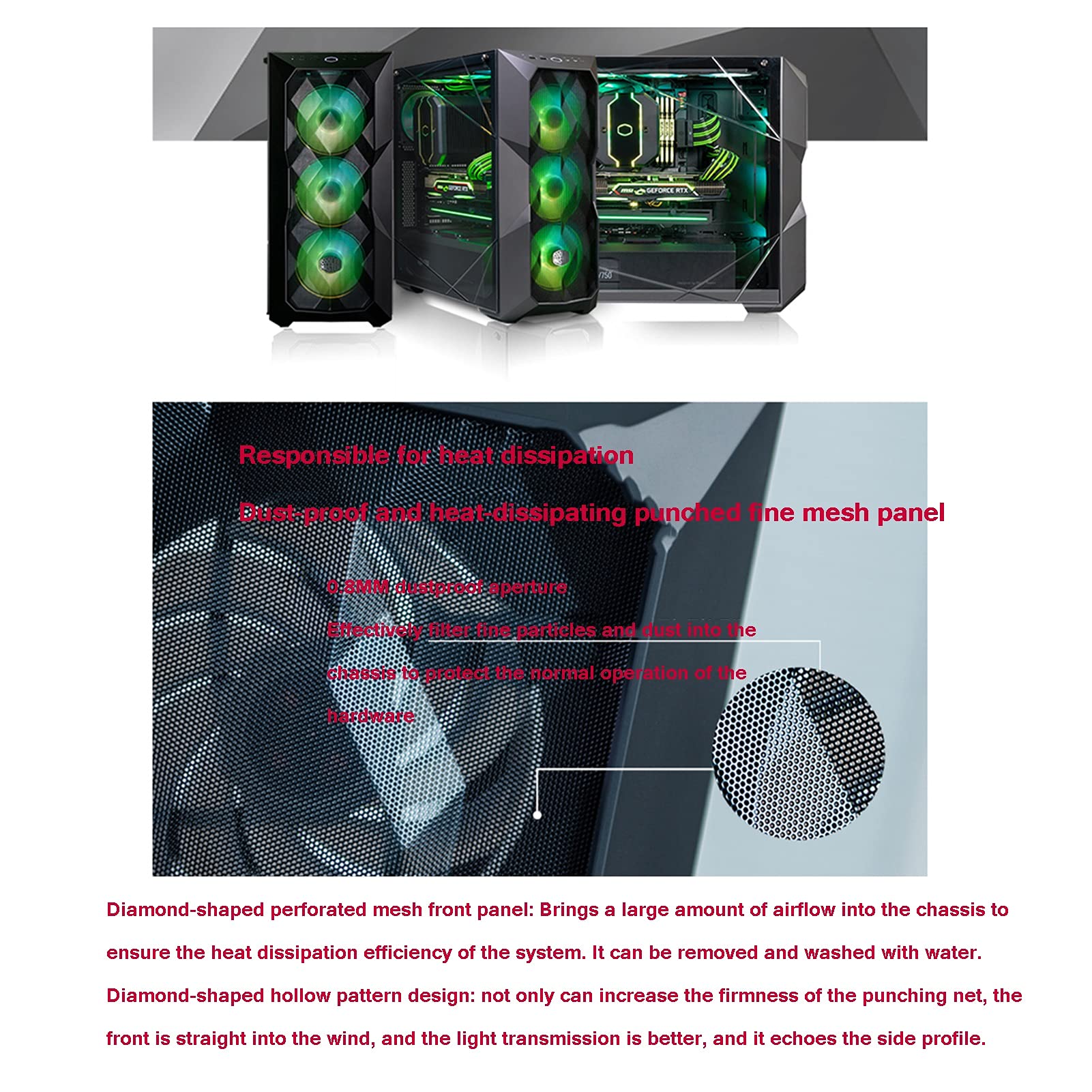 Gra Komputerowa Case, Mini-ITX, Micro-ATX, ATX, SSI CEB, E-ATX Case Gry, 3D Pełna Przezroczysta Panel Boczny, USB3.0 / USB 2.0, Chłodzenie Pomocy Technicznej(A)