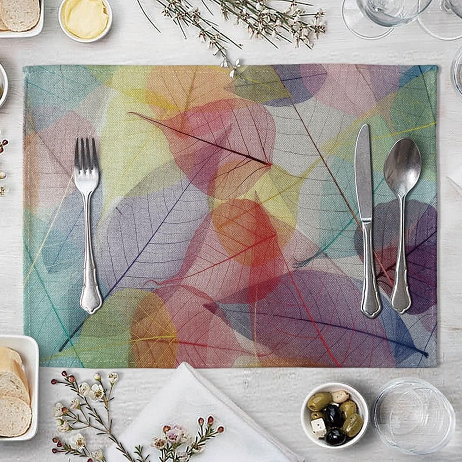 Placemats Set Of 6 For Dining Table Décor, Woven Cloth Place Mats Fo