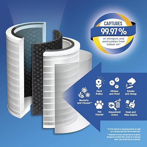 Miniatura 3 de Clorox Filtro de repuesto para purificador de aire de habitación grande, 1,500 pies cuadrados de capacidad y 11011, 1 unidad y purificadores de aire