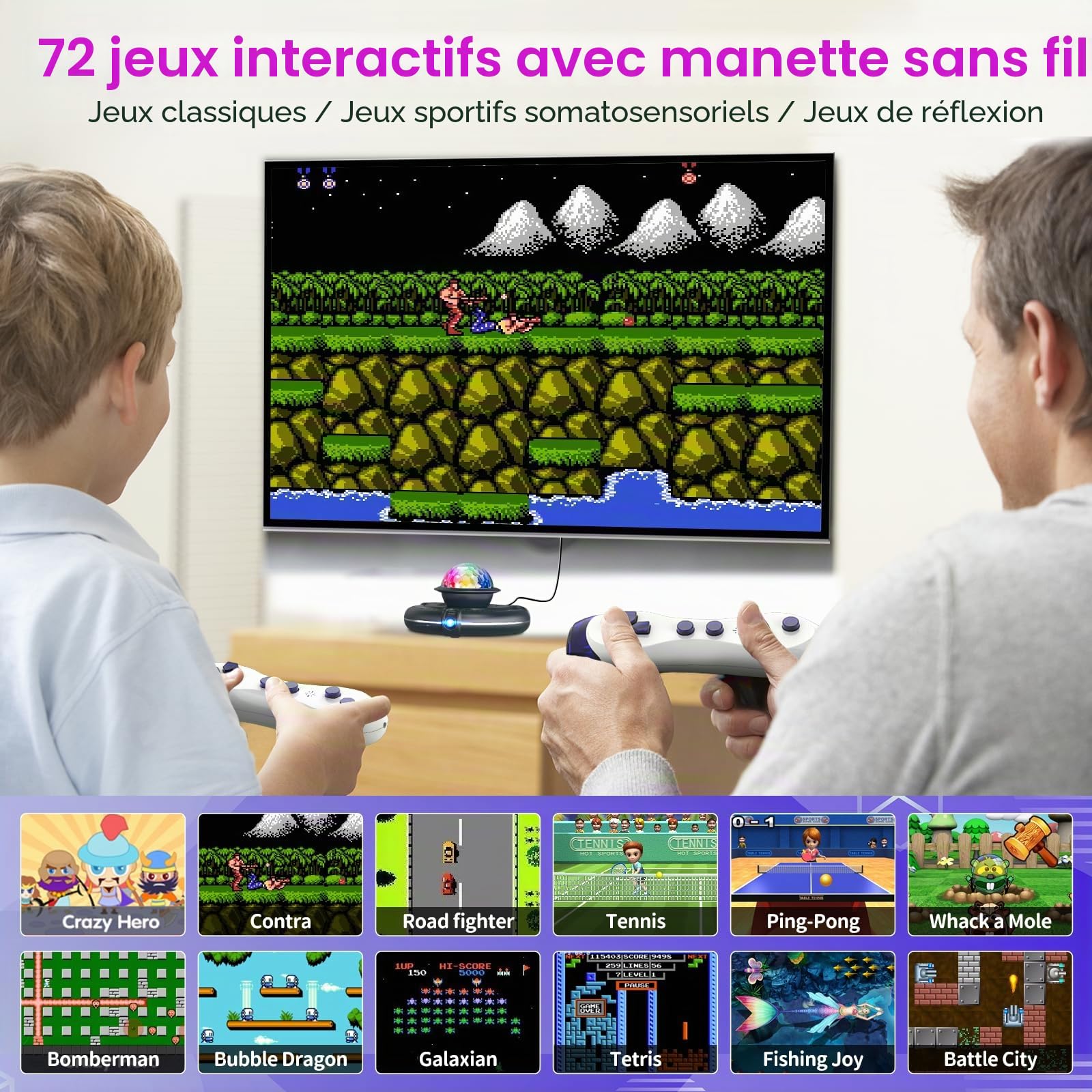 FWFX Tapis de danse pour jeux TV – Tapis de danse électronique musical sans fil pour enfants et adultes, jeu d'exercice actif d'intérieur à 2 joueurs pour fêtes de famille, anniversaire pour garçons