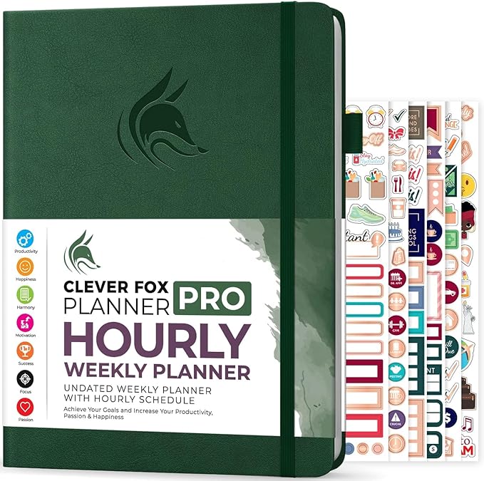 Clever Fox Planner PRO Schedule – Undated Weekly & Monthly Life Planner with Tim