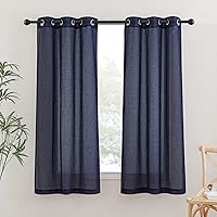 Vista 163 de NICETOWN Cortinas semitraslúcidas con textura de lino, con ojales, tratamiento de ventanas, cortinas verticales de lino con filtro de luz para sala
