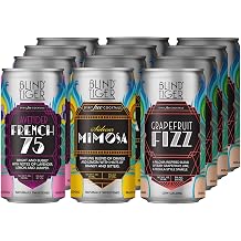 Blind Tiger Non-Alcoholic Sparkling Mocktails 8-Pack | Crafted with Natural Ingredients | Mixers, Cocktails, Mocktails | 8.4 fl oz Cans | Brunch Variety 12 Pack