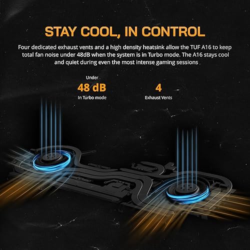 Miniatura 4 de asus TUF A16 - Laptop para juegos FHD de 16 pulgadas y 165 Hz, AMD Ryzen 7-7735HS, gráficos Radeon RX7600S V8G, RAM DDR5 de 16 GB, SSD PCIe de 512