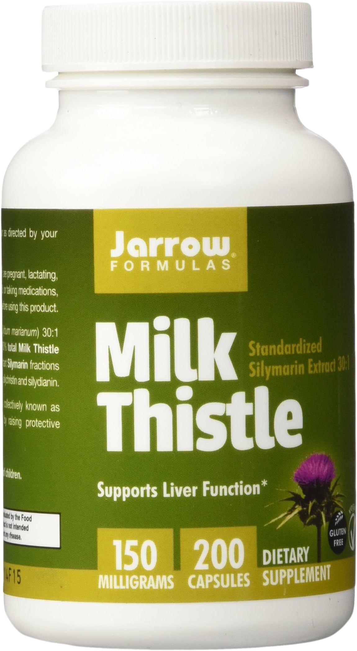 Jarrow Formulas Milk Thistle Standardized Silymarin Extract 30:1 Ratio, 150 Mg Per Capsule, 200 Gelatin Capsules (2 Pack)