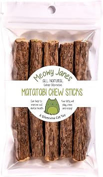 Meowy Janes XL Matatabi Chew Sticks - an All Natural Silvervine Cat Toy and Cat Treat - Catnip Alternative