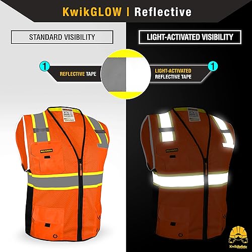 Miniatura 3 de KwikSafety BIG KAHUNA - Chaleco de seguridad [naranja, XL] + conjunto de casco de tortuga blanco