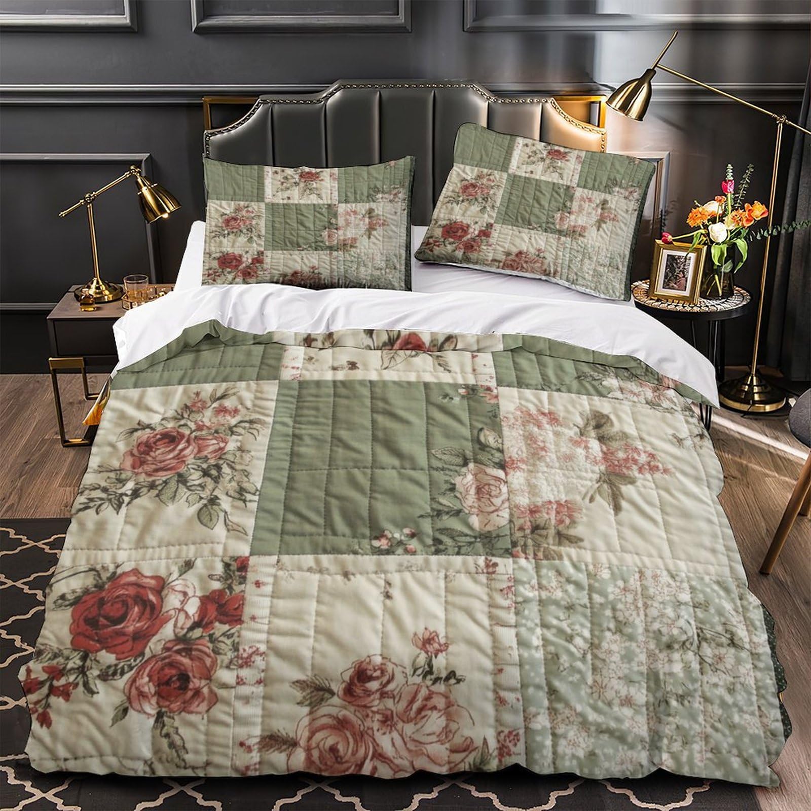 Parure de lit motif jardin floral pour une chambre d'adulte et d'enfant