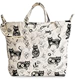 Canvas Crossbody Tote Bag for Women – Cute Large Shoulder Bags Handbags with Zipper Buckle Interior Pocket for Work