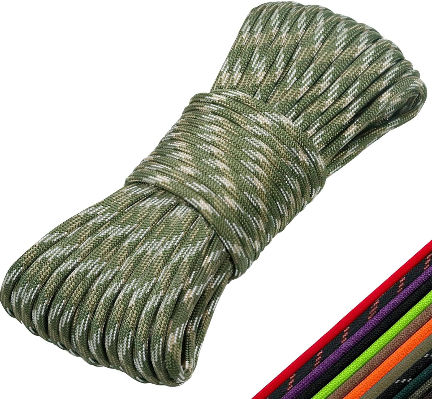 100ft Paracord 550 Type III Nylon Rope for Hiking & Survival