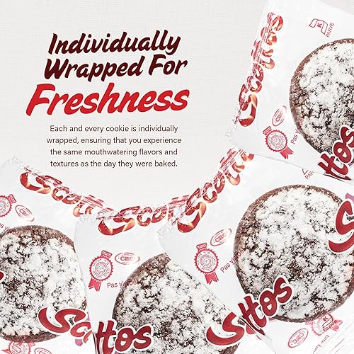 Miniatura 6 de Scotto's Cookies Bakery Fresh Favorites  Paquete de 18 galletas arrugadas de chocolate  Galletas gourmet envueltas individualmente para regalos de